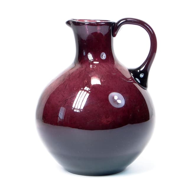 Carafe Antico, aubergine-burgundy soda-lime glass, by Z. Horbowy, Poland, 1970s. - DIMENSION