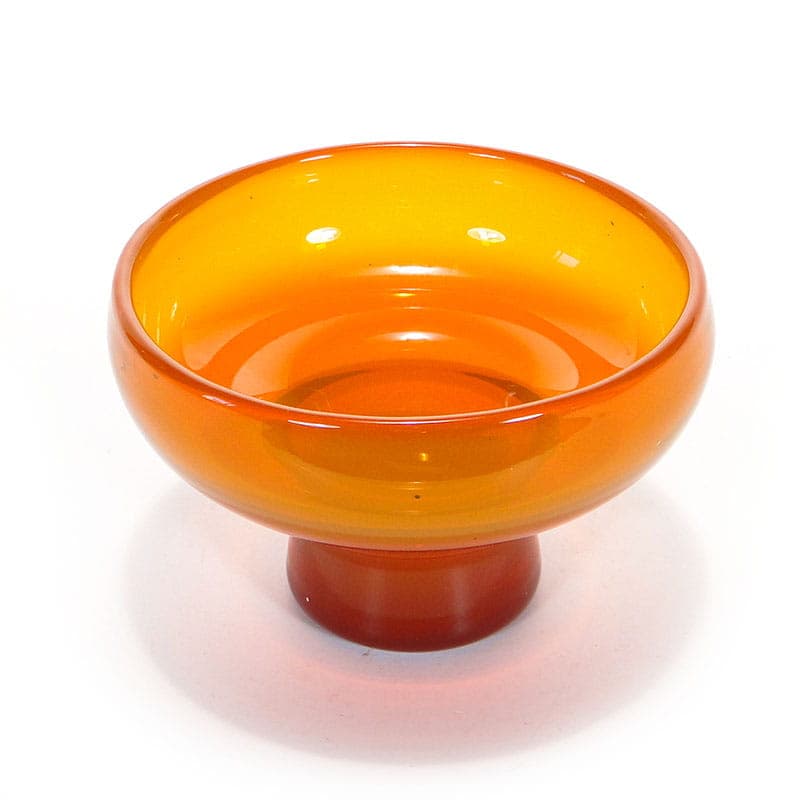 Modernist bowl, orange soda-lime glass, by Z. Horbowy, Poland, 1970s. - 349509