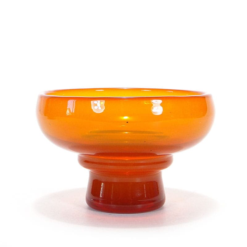Modernist bowl, orange soda-lime glass, by Z. Horbowy, Poland, 1970s. - 349510