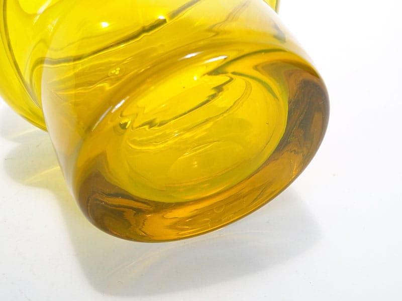 Vase Izolator, yellow transparent, soda-lime glass, by Z. Horbowy, Huta Szkła Artystycznego Barbara, Poland, 1970s. - 349524