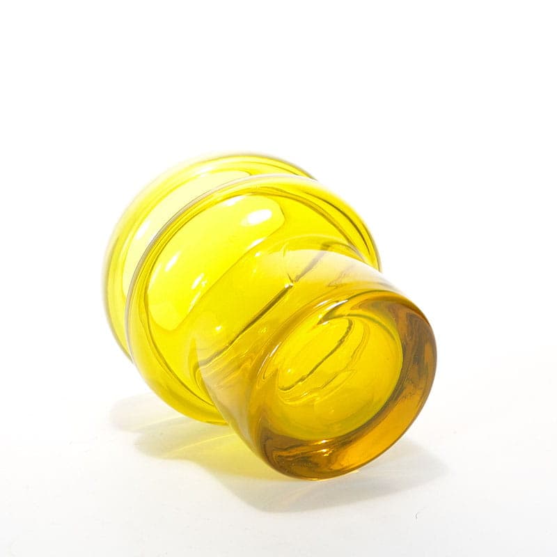 Vase Izolator, yellow transparent, soda-lime glass, by Z. Horbowy, Huta Szkła Artystycznego Barbara, Poland, 1970s. - 349523