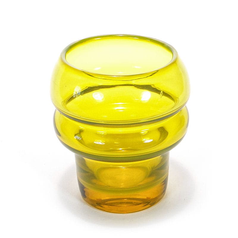 Vase Izolator, yellow transparent, soda-lime glass, by Z. Horbowy, Huta Szkła Artystycznego Barbara, Poland, 1970s. - 349521
