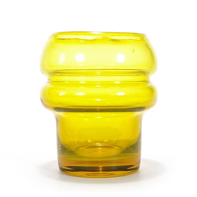 Vase Izolator, yellow transparent, soda-lime glass, by Z. Horbowy, Huta Szkła Artystycznego Barbara, Poland, 1970s. - DIMENSION