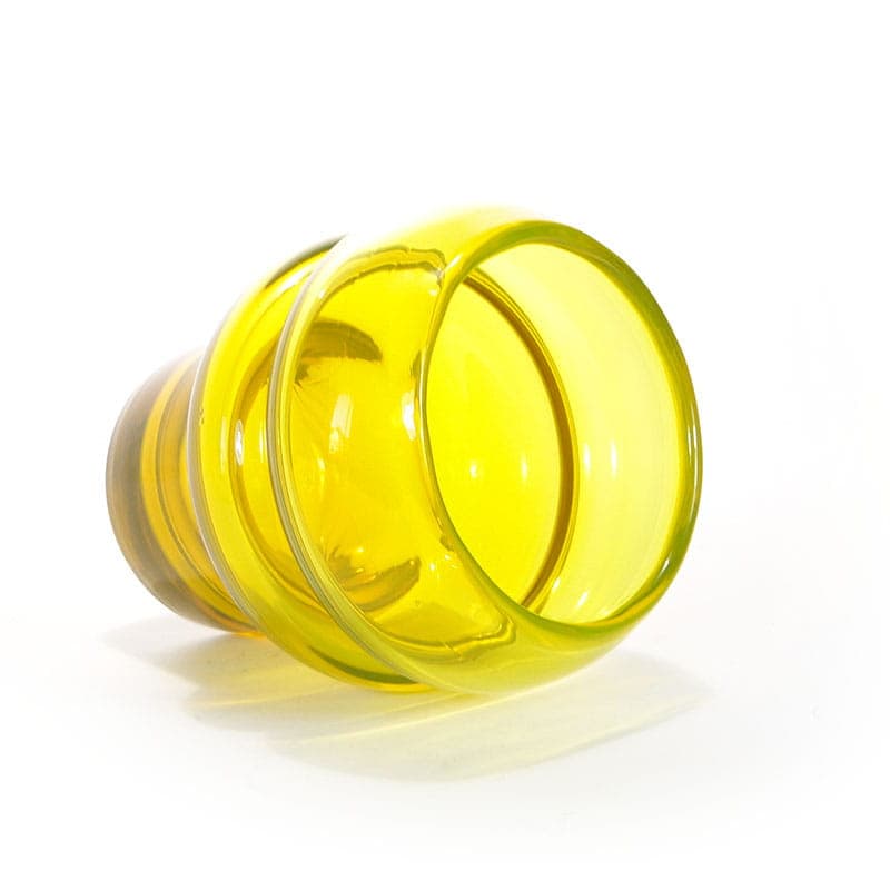 Vase Izolator, yellow transparent, soda-lime glass, by Z. Horbowy, Huta Szkła Artystycznego Barbara, Poland, 1970s. - 349522