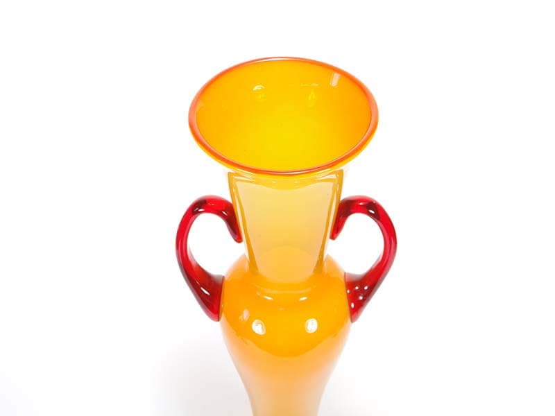 Vase Amphora, yellow, soda-lime glass, by Z. Horbowy, Poland, 1970s. - 349541