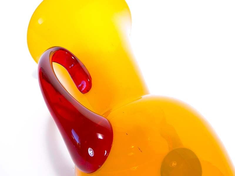 Vase Amphora, yellow, soda-lime glass, by Z. Horbowy, Poland, 1970s. - 349549