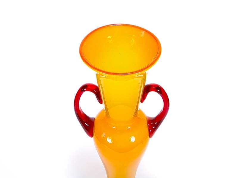 Vase Amphora, yellow, soda-lime glass, by Z. Horbowy, Poland, 1970s. - 349545