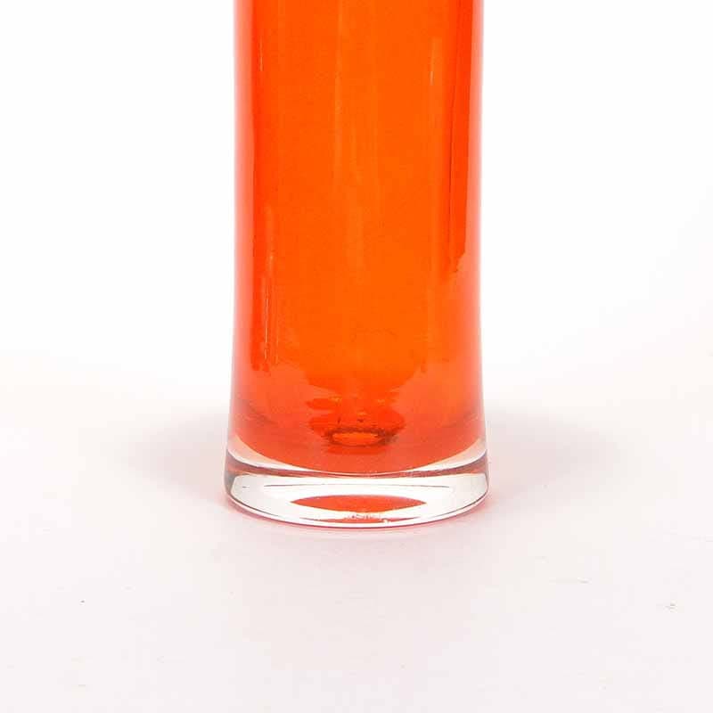 Vase Płomień, orange glass, by Z. Horbowy, Poland, 1970s. - 349557