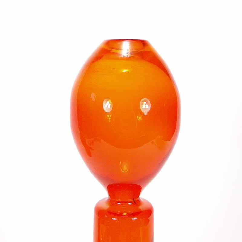 Vase Płomień, orange glass, by Z. Horbowy, Poland, 1970s. - 349556