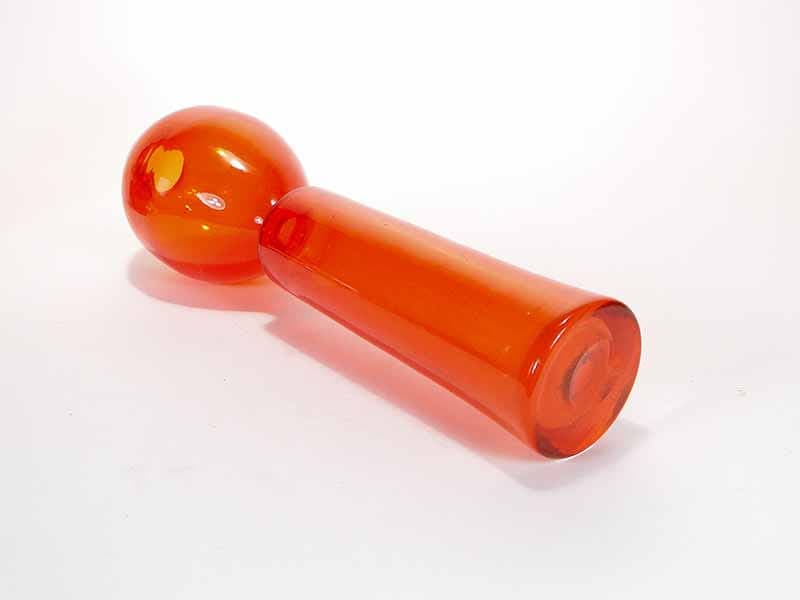 Vase Płomień, orange glass, by Z. Horbowy, Poland, 1970s. - 349558