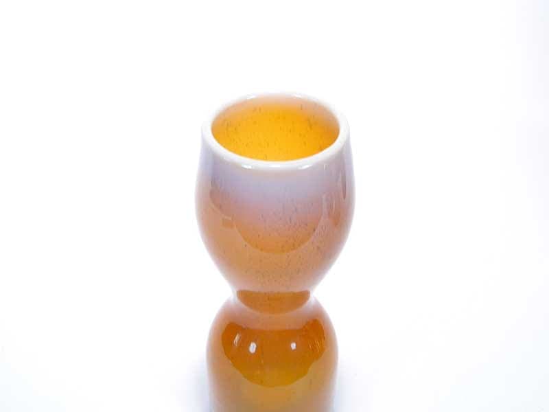 Vase Klepsydra, orange white transparent, soda-lime glass, by Z. Horbowy, Huta Szkła ‘Sudety’, Poland, 1970s. - 349563