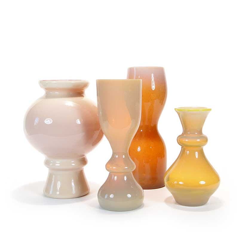 Vase Klepsydra, orange white transparent, soda-lime glass, by Z. Horbowy, Huta Szkła ‘Sudety’, Poland, 1970s. - 349565