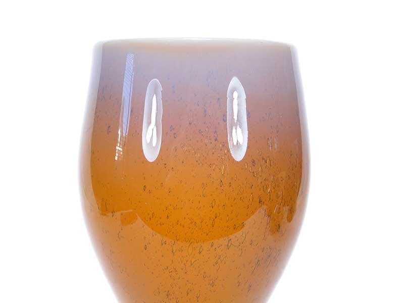 Vase Klepsydra, orange white transparent, soda-lime glass, by Z. Horbowy, Huta Szkła ‘Sudety’, Poland, 1970s. - 349567