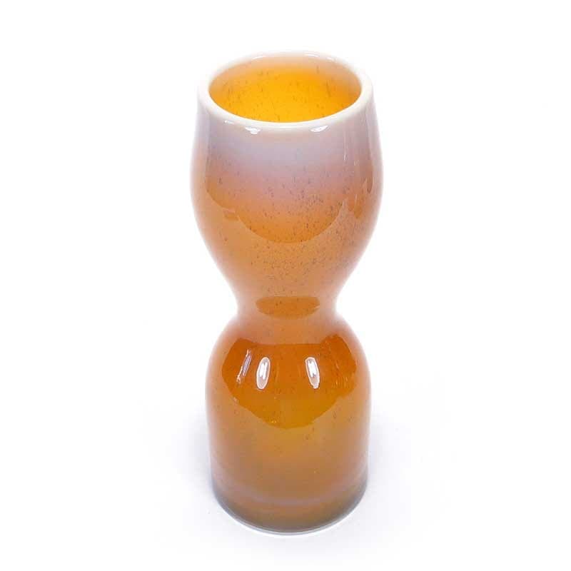 Vase Klepsydra, orange white transparent, soda-lime glass, by Z. Horbowy, Huta Szkła ‘Sudety’, Poland, 1970s. - 349566