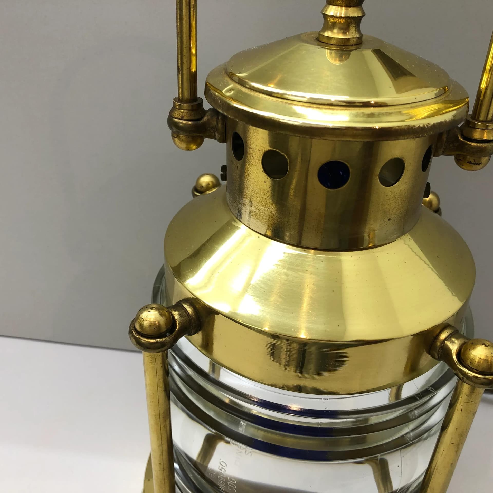 Lampa stołowa Lampion, mosiądz złoty, V.L.S Leuchten, Niemcy, lata 70. - 25987