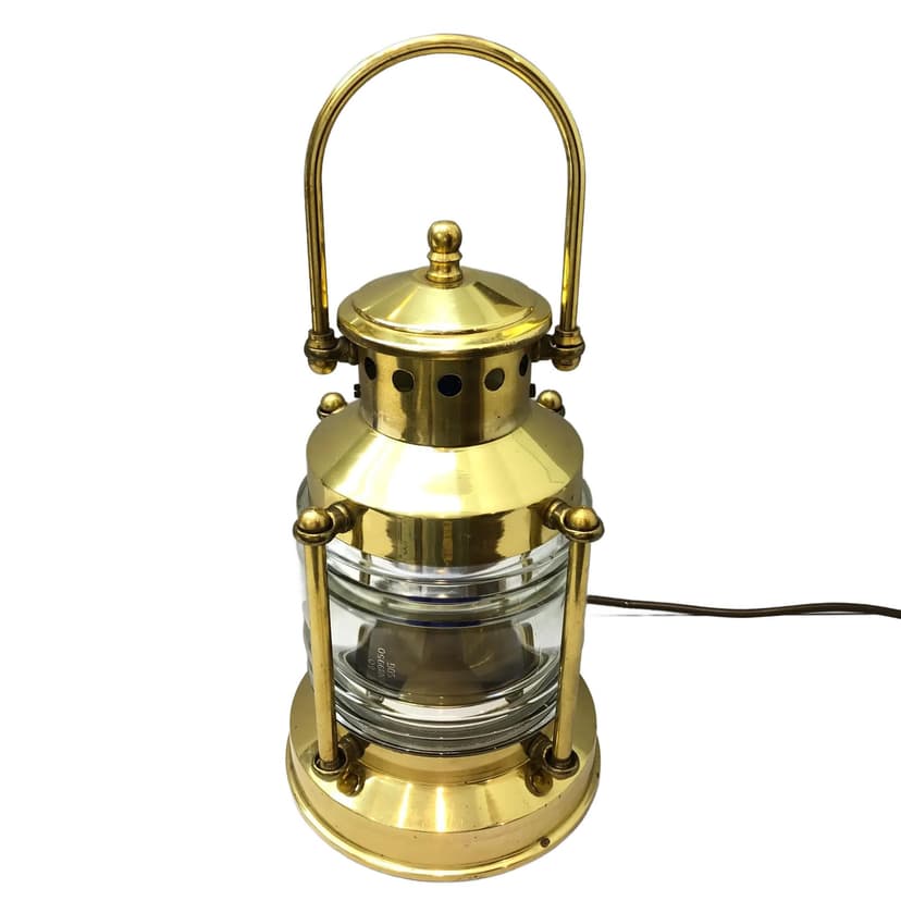 Lampa stołowa Lampion, mosiądz złoty, V.L.S Leuchten, Niemcy, lata 70.