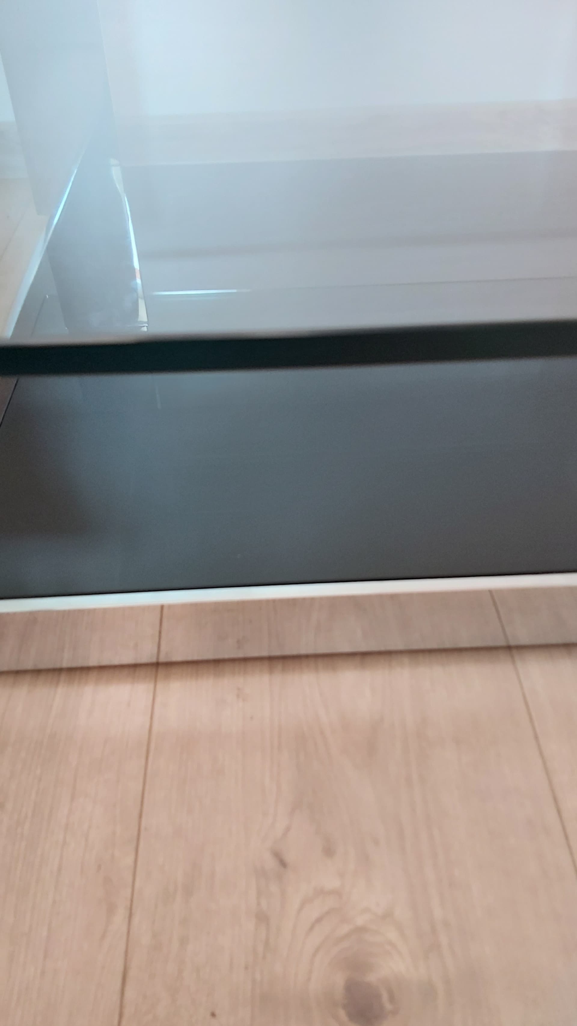 Coffee table, transparent glass, black glass, chrome, Italy, 1990s. - 349575