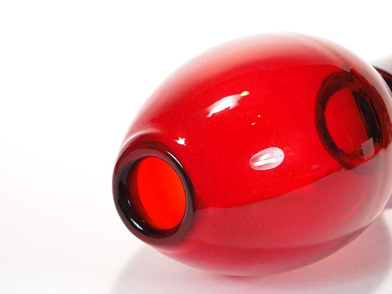 Vase Płomień, red soda-lime glass, by Z. Horbowy, Huta Szkła 'Sudety', Poland, 1970s - 349587
