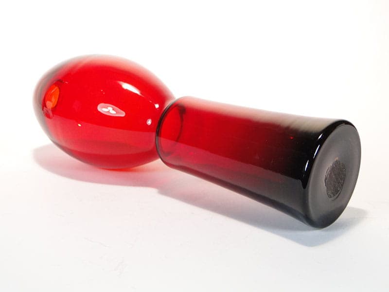 Vase Płomień, red soda-lime glass, by Z. Horbowy, Huta Szkła 'Sudety', Poland, 1970s - 349591