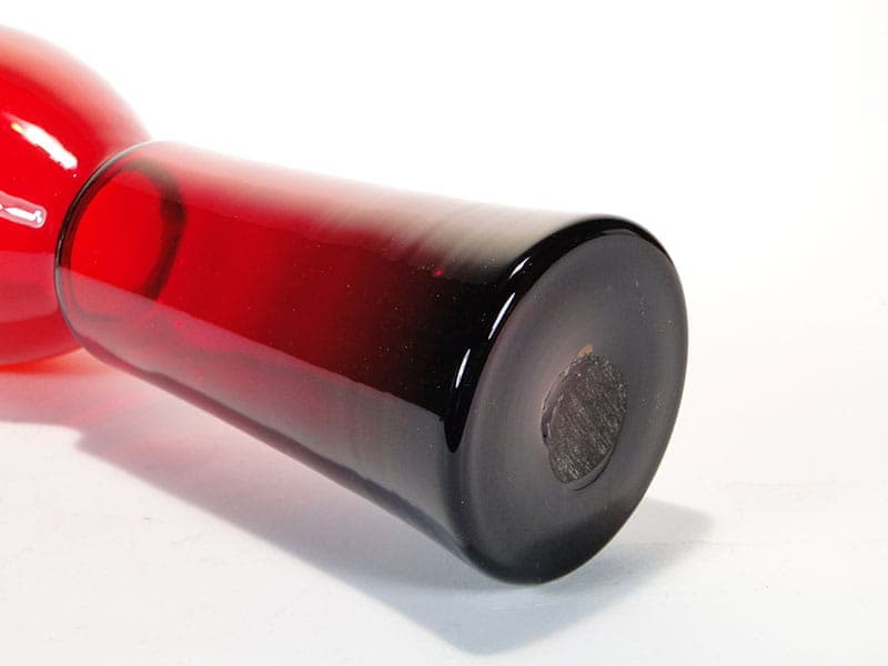 Vase Płomień, red soda-lime glass, by Z. Horbowy, Huta Szkła 'Sudety', Poland, 1970s - 349592