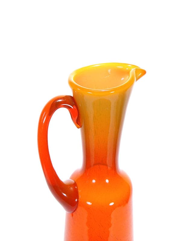 Amphora, orange, soda-lime glass, by Z. Horbowy, Mirostowice, Poland, 1970s. - 349601