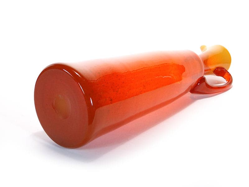 Amphora, orange, soda-lime glass, by Z. Horbowy, Mirostowice, Poland, 1970s. - 349606