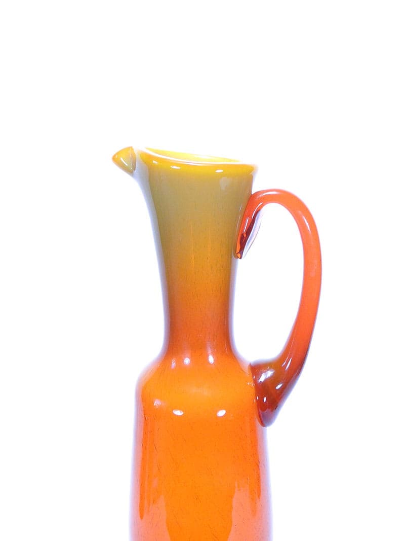 Amphora, orange, soda-lime glass, by Z. Horbowy, Mirostowice, Poland, 1970s. - 349603