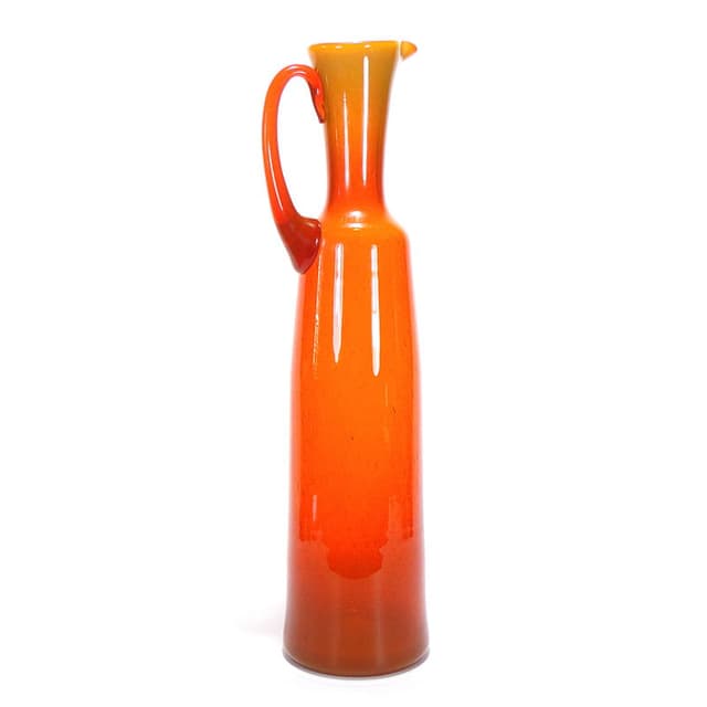 Amphora, orange, soda-lime glass, by Z. Horbowy, Mirostowice, Poland, 1970s. - DIMENSION