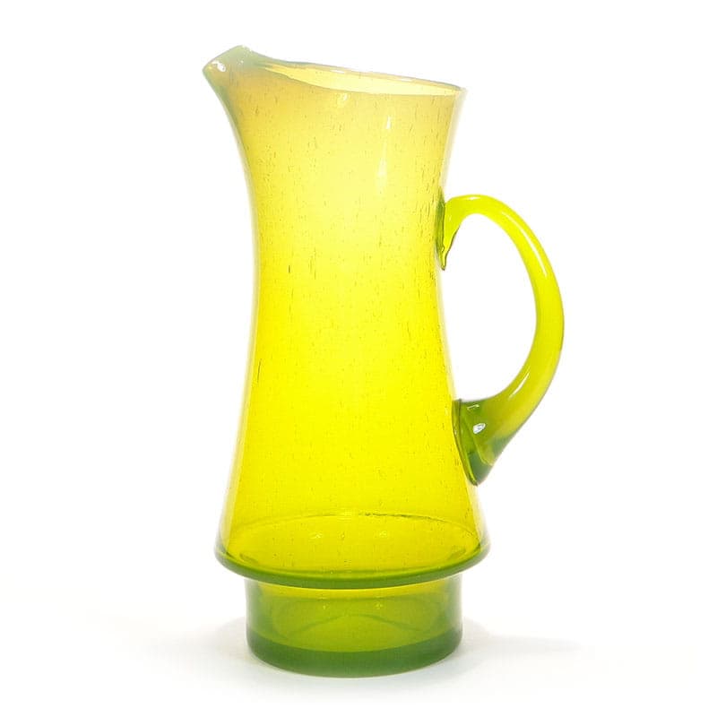 Pitcher, lime green, soda-lime glass, by Z. Horbowy, Huta Szkła 'Barbara', Poland, 1970s