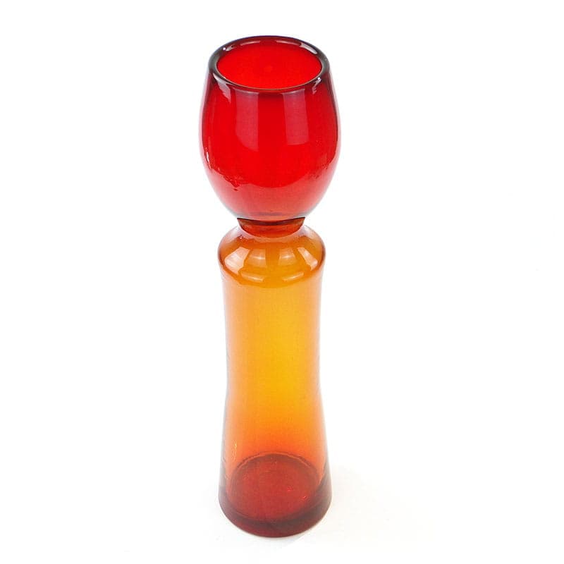 Vase Marry, red orange, soda-lime glass, by Z. Horbowy, Huta Szkła 'Barbara', Poland, 1970s - 349677
