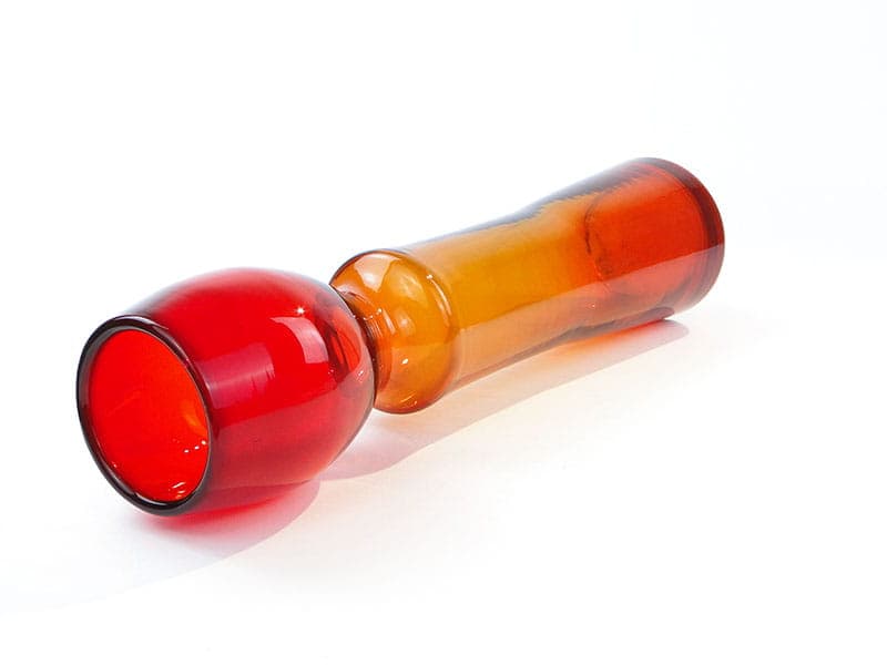Vase Marry, red orange, soda-lime glass, by Z. Horbowy, Huta Szkła 'Barbara', Poland, 1970s - 349679