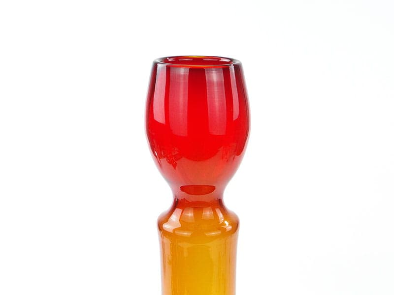 Vase Marry, red orange, soda-lime glass, by Z. Horbowy, Huta Szkła 'Barbara', Poland, 1970s - 349678