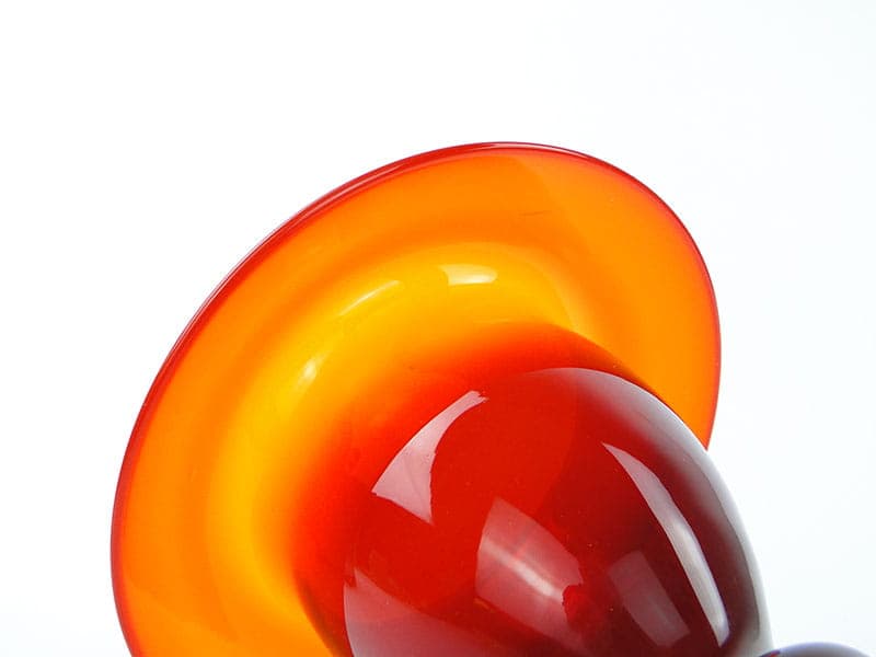 Vase Płomień, red orange, soda-lime glass, by Z. Horbowy, Huta Szkła 'Barbara', Poland, 1970s - 349685