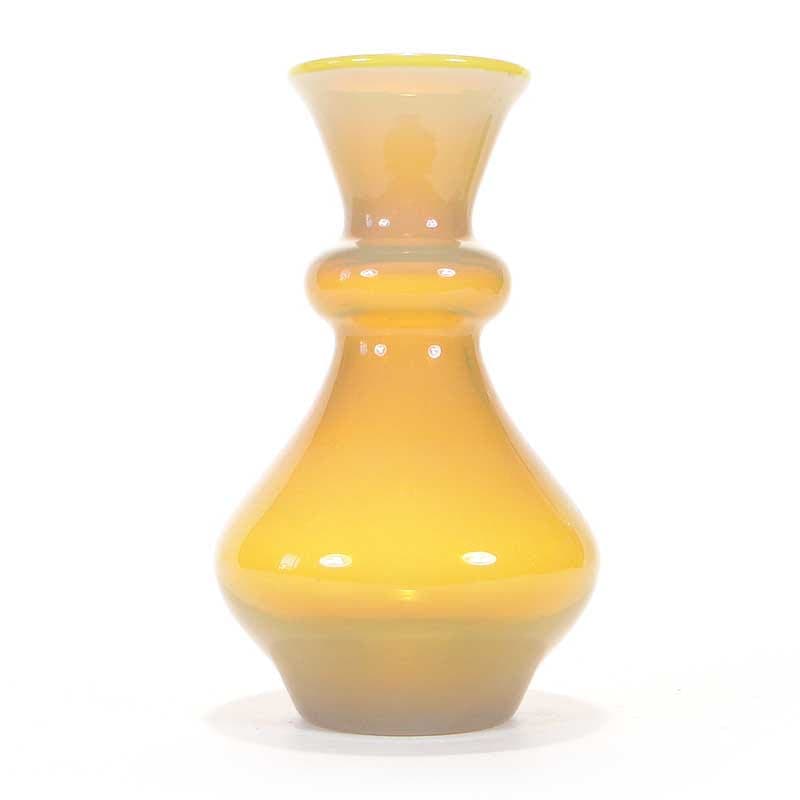 Vase, honey yellow, soda-lime glass, by Z. Horbowy, Zakład Szkła Artystycznego 'Barbara', Poland, 1970s. - 349687