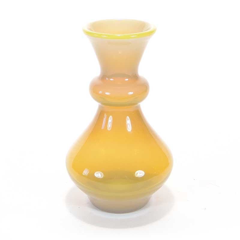Vase, honey yellow, soda-lime glass, by Z. Horbowy, Zakład Szkła Artystycznego 'Barbara', Poland, 1970s. - 349686