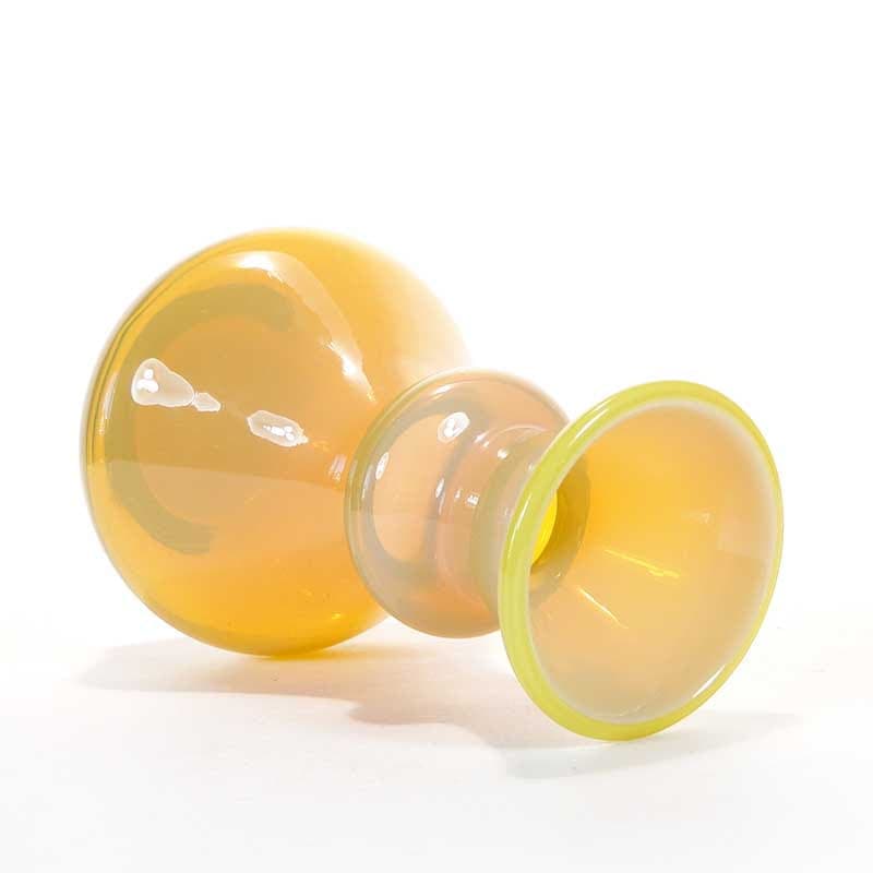 Vase, honey yellow, soda-lime glass, by Z. Horbowy, Zakład Szkła Artystycznego 'Barbara', Poland, 1970s. - 349688