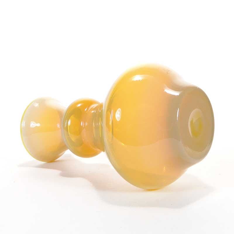 Vase, honey yellow, soda-lime glass, by Z. Horbowy, Zakład Szkła Artystycznego 'Barbara', Poland, 1970s. - 349689