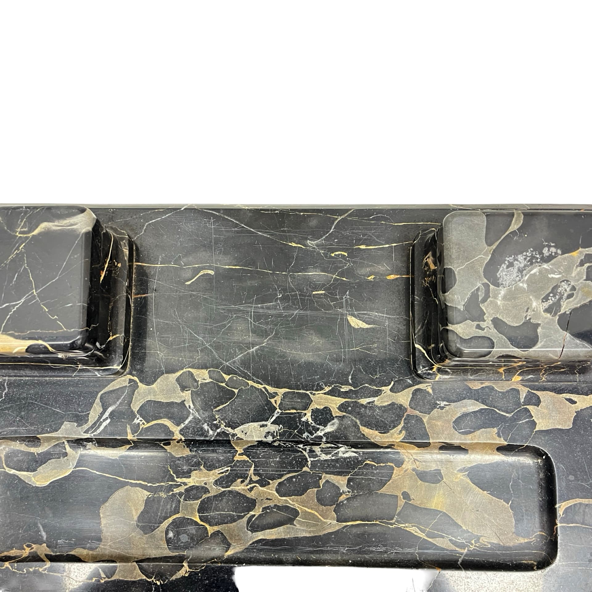 Desk set Art Deco, Nero Portoro marble black gold beige, brass, Italy, 1930s. - 349763