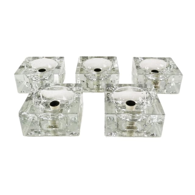 Set of five wall sconces Ice Cubes, transparent glass, by L. Beilharz, Muller & Zimmer, Germany, 1970s. - DIMENSION