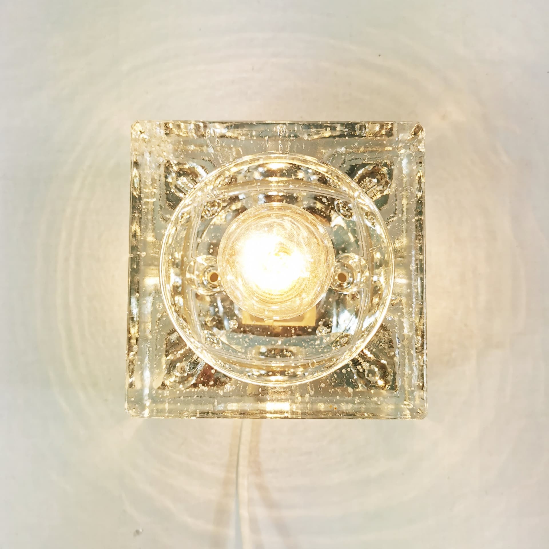 Set of five wall sconces Ice Cubes, transparent glass, by L. Beilharz, Muller & Zimmer, Germany, 1970s. - 349778