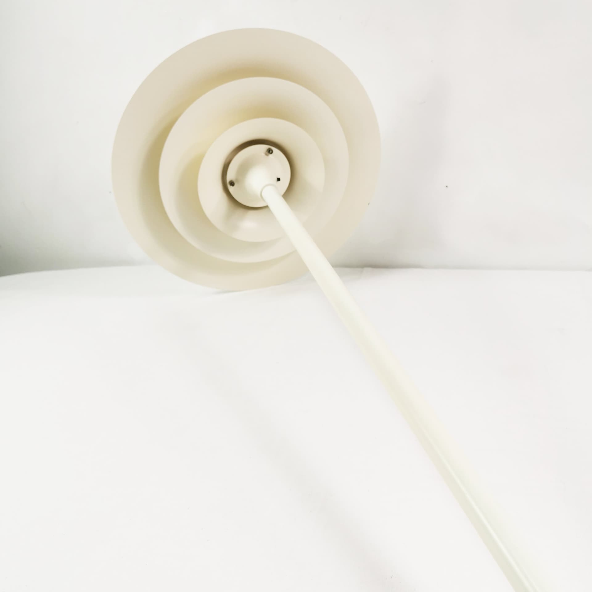 Floor lamp, white metal, Lyfa, Denmark, 1970s. - 349782