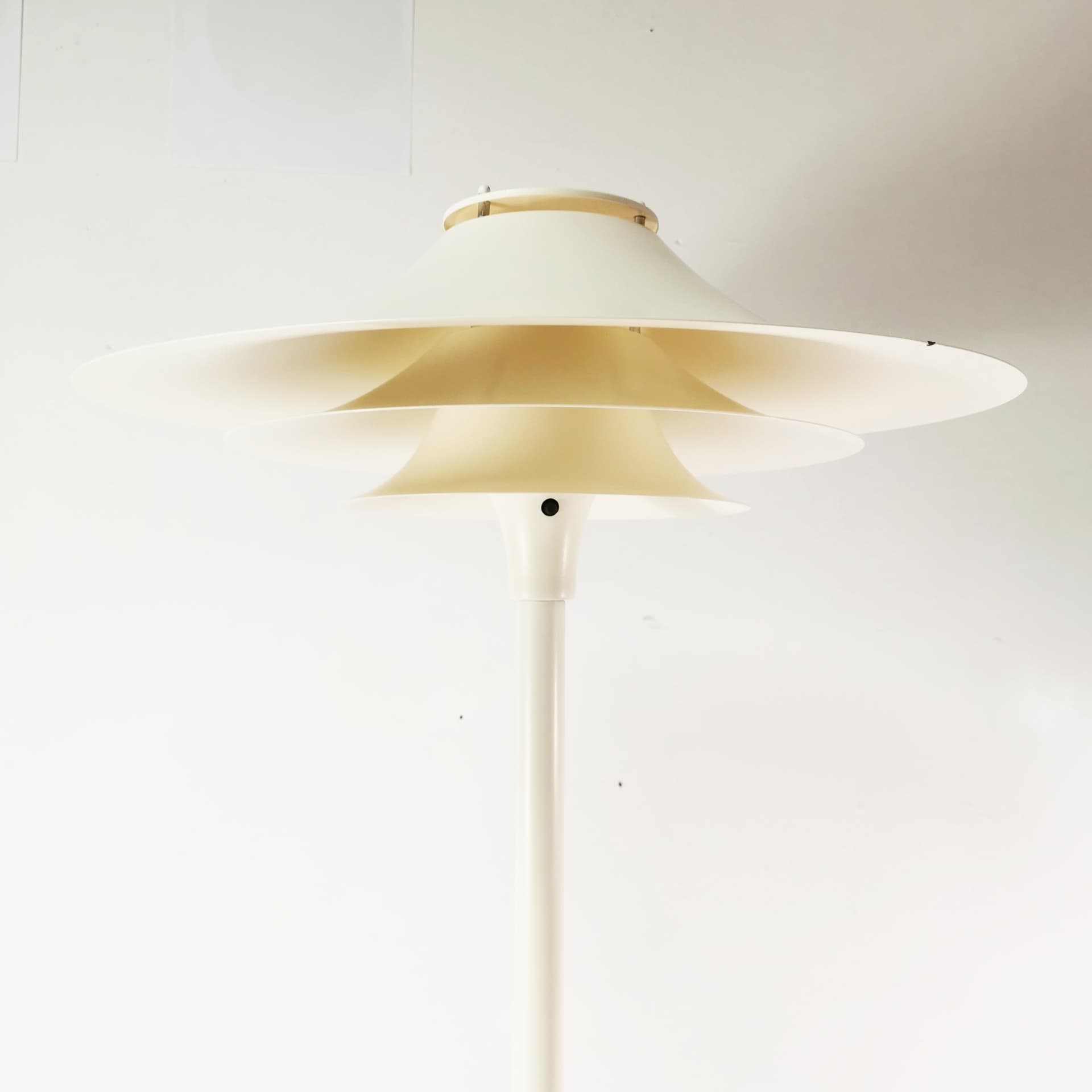 Floor lamp, white metal, Lyfa, Denmark, 1970s. - 349779