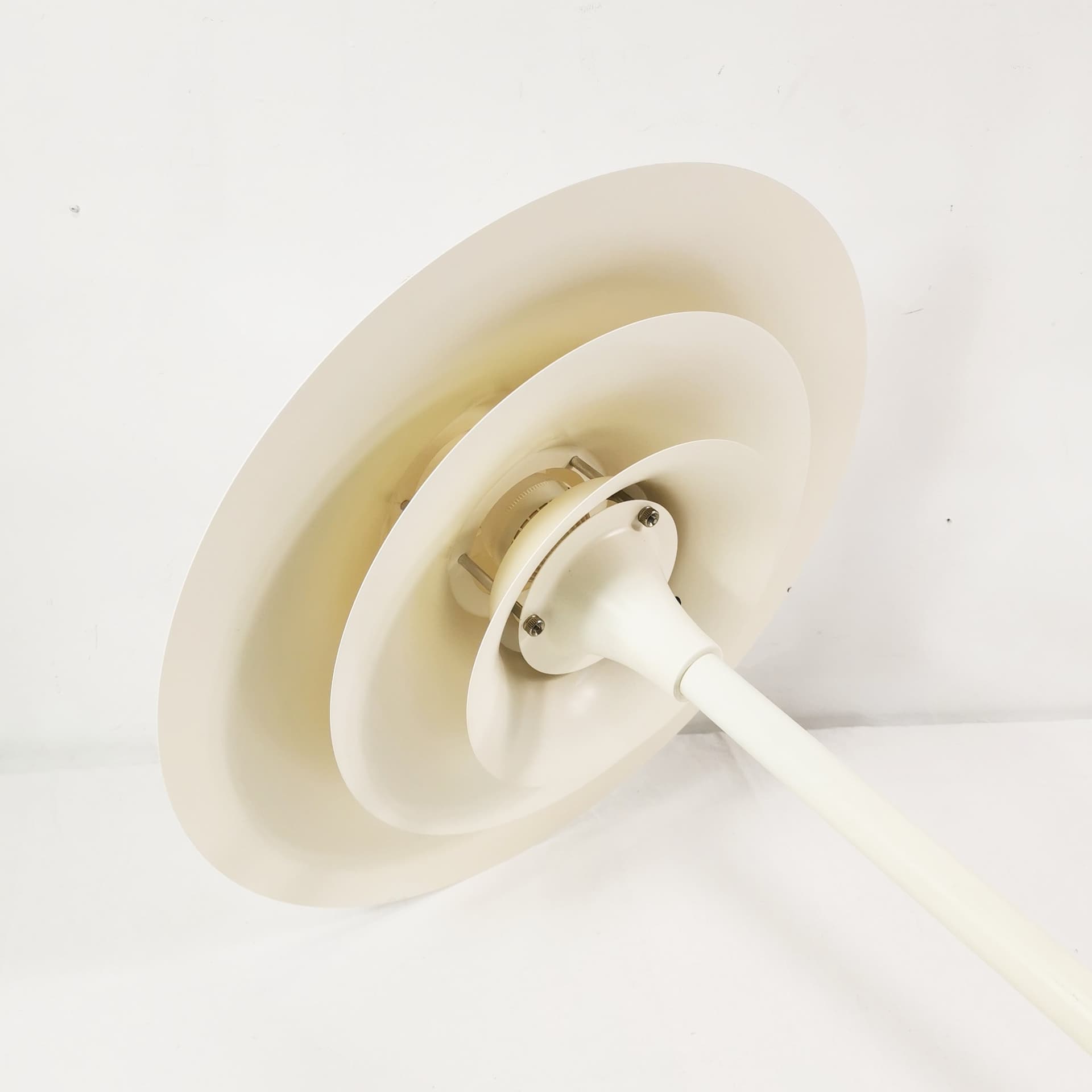 Floor lamp, white metal, Lyfa, Denmark, 1970s. - 349783