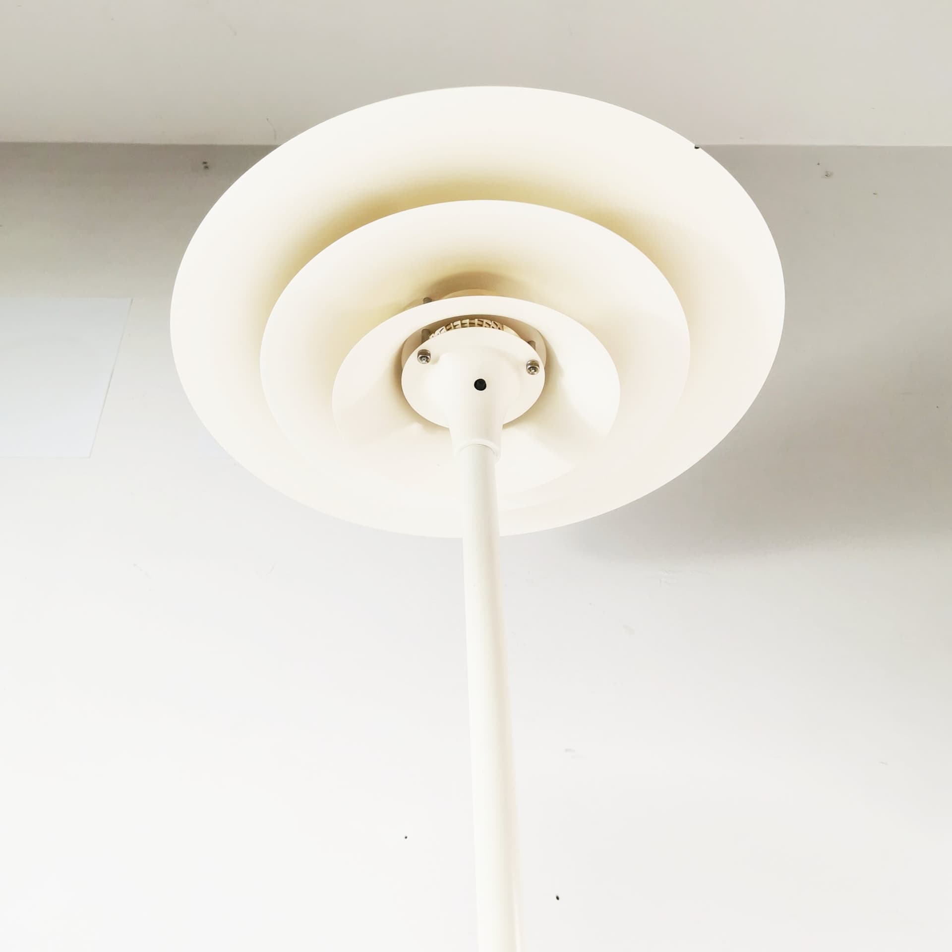 Floor lamp, white metal, Lyfa, Denmark, 1970s. - 349784