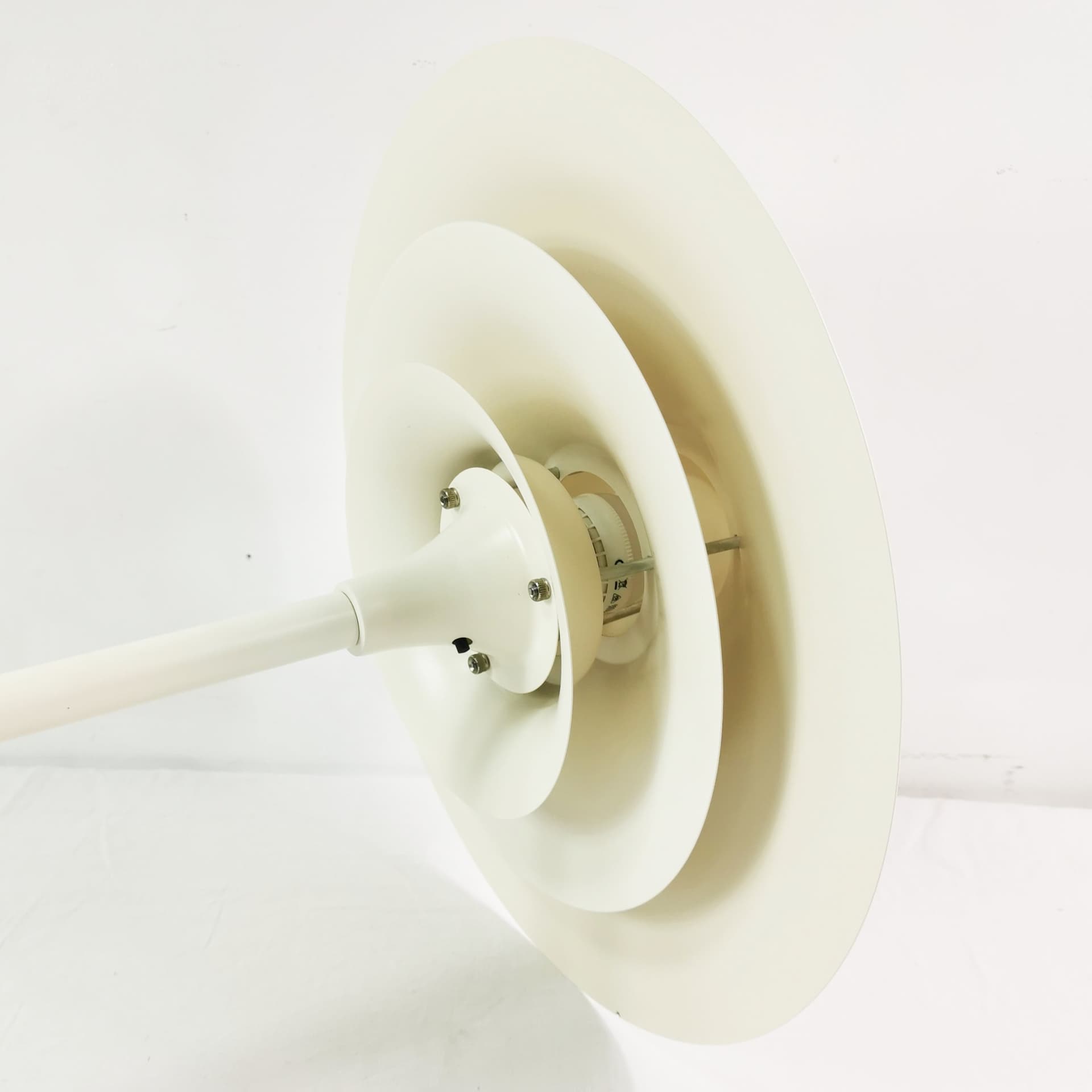 Floor lamp, white metal, Lyfa, Denmark, 1970s. - 349786