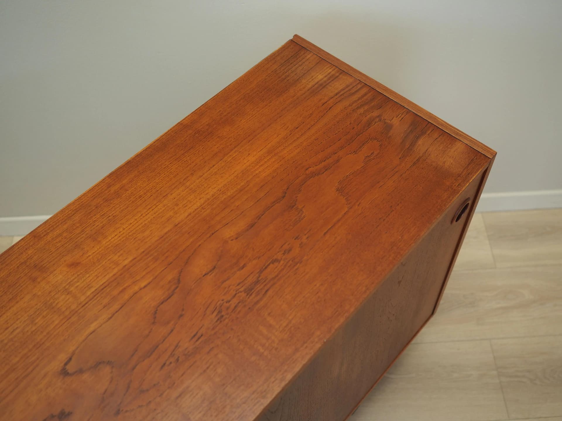 Sideboard, tek brązowy, drewno czarne, Dania, lata 70. - 26102