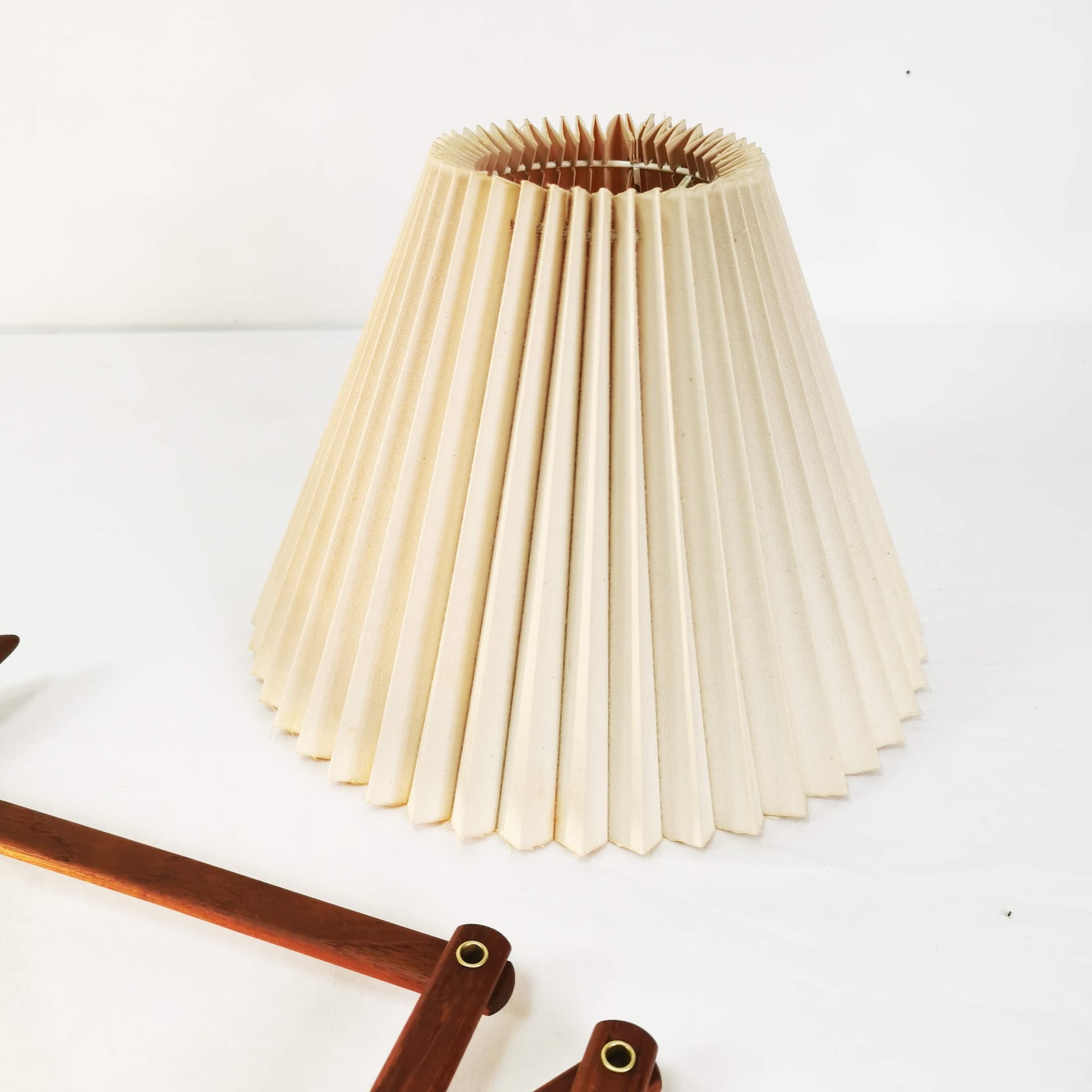 Wall Scissor Lamp, brown teak, by E. Hansen, Denmark, 1960s. - 349810
