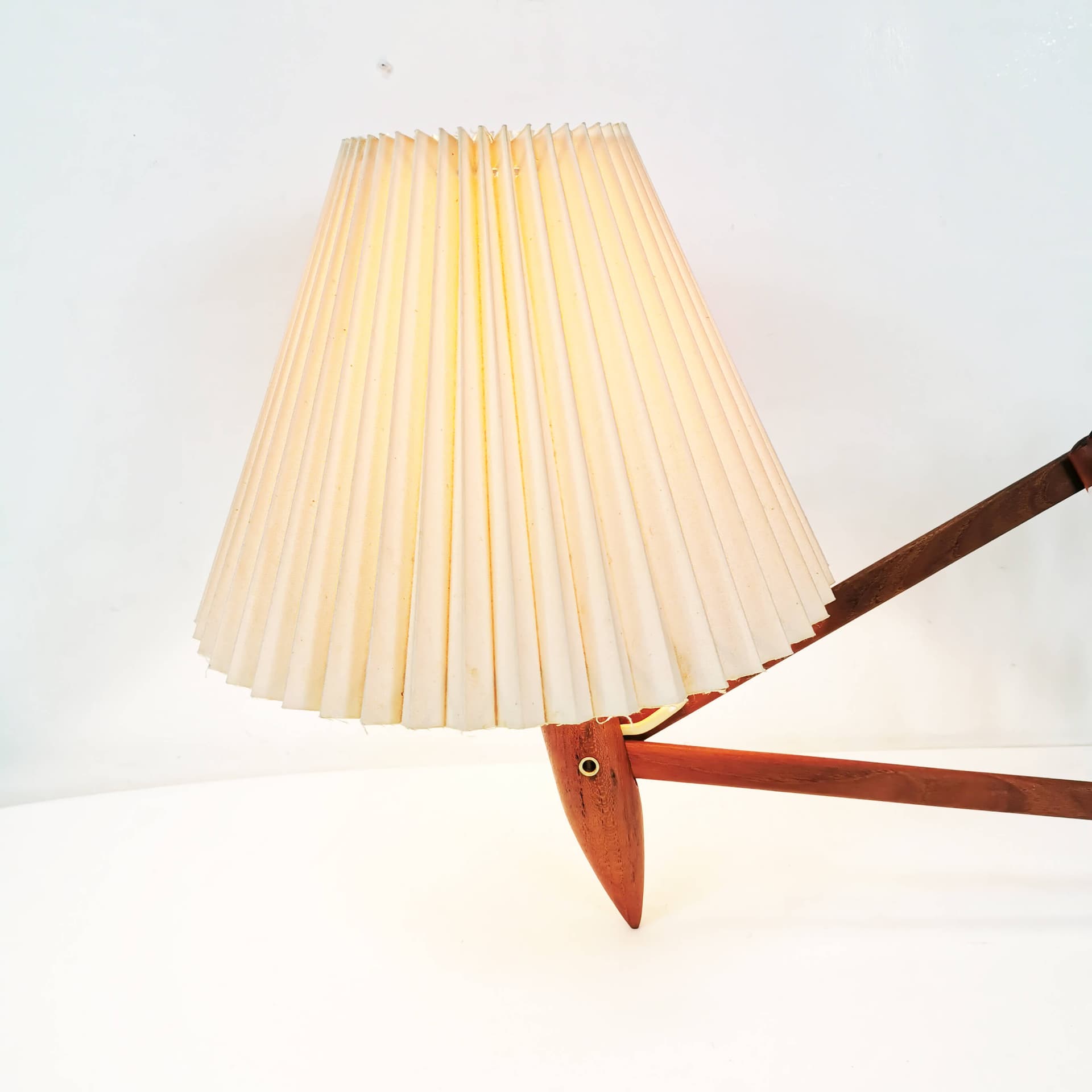 Wall Scissor Lamp, brown teak, by E. Hansen, Denmark, 1960s. - 349809
