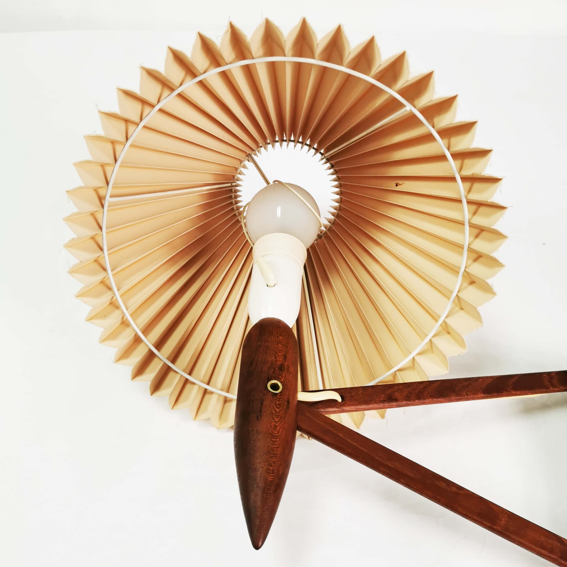 Wall Scissor Lamp, brown teak, by E. Hansen, Denmark, 1960s. - 349815