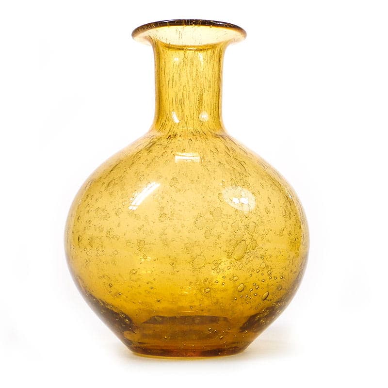 Bottle vase Antico, yellow gold transparent, soda-lime glass, by Z. Horbowy, Huta Szkła 'Sudety', Poland, 1970s.